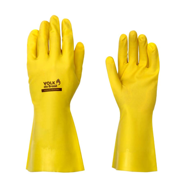 Luva Nitrílica Sem Forro Amarela Volk