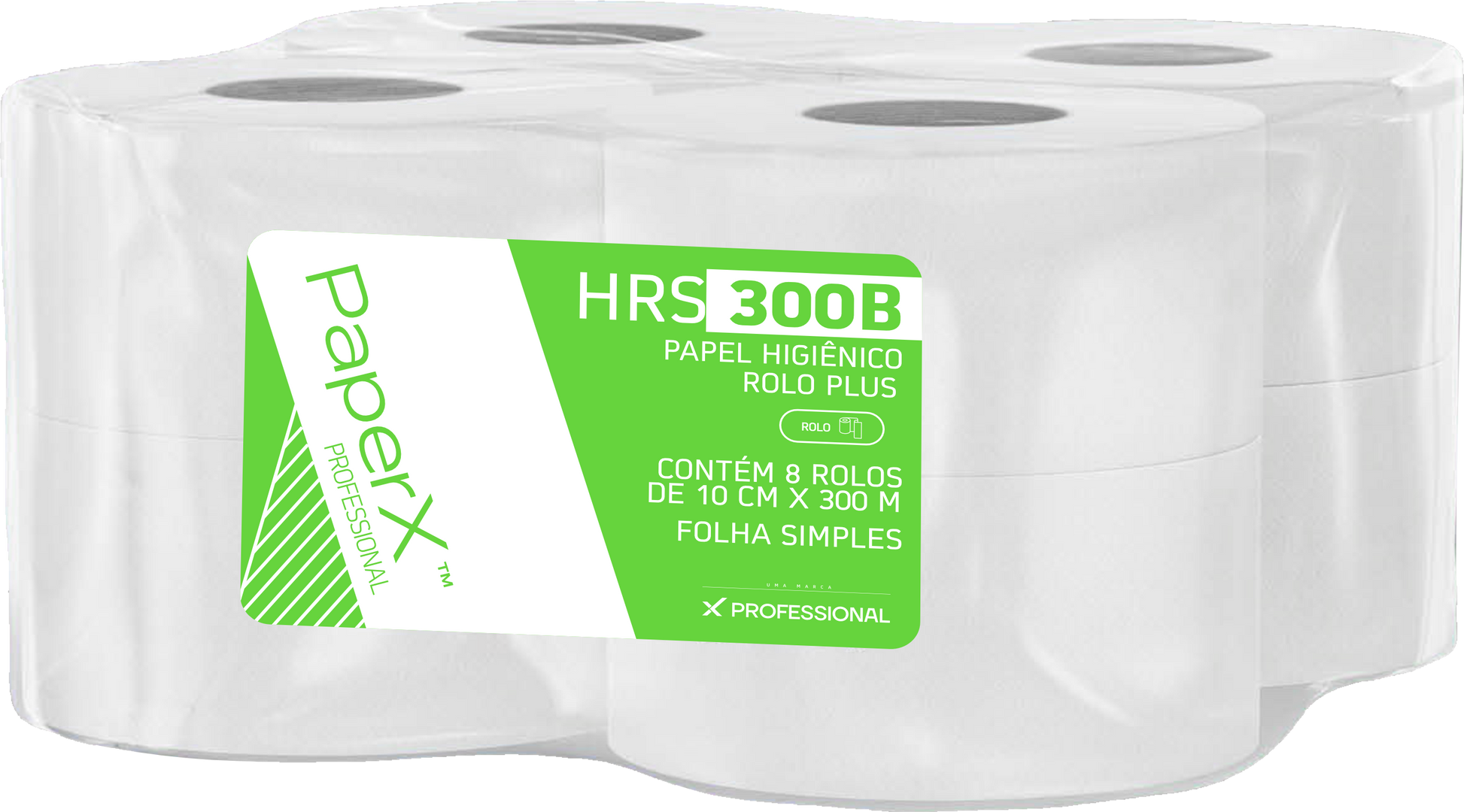 Papel Higiênico Rolo PaperX HRS300B Folha Simples 8x300m