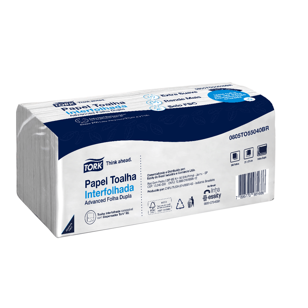 Papel Toalha Tork Fluxo Central Folha Dupla 6x120m